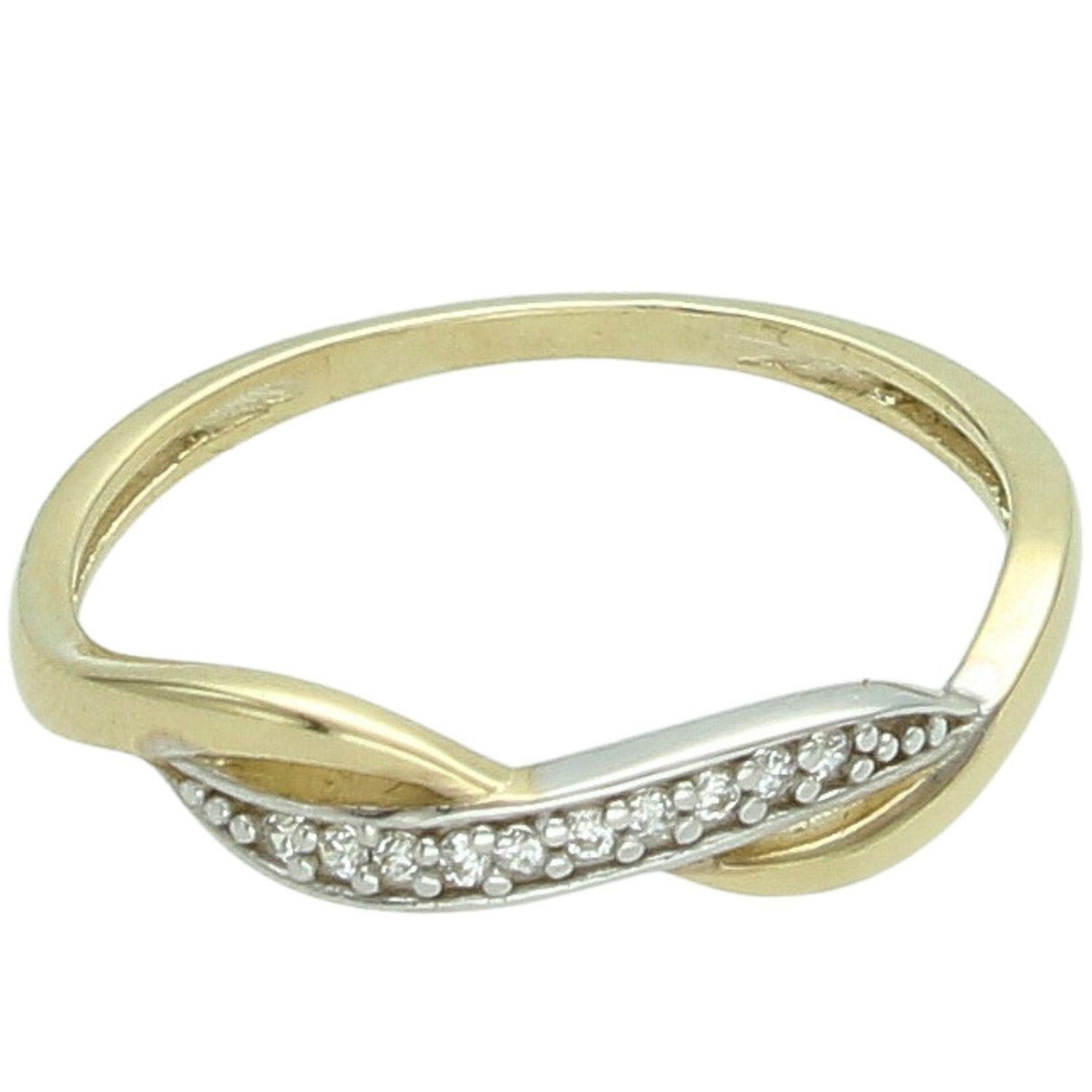 Złoty pierścionek damski 375 przeplatany z cyrkoniami – biało-żółte złoto.jpg